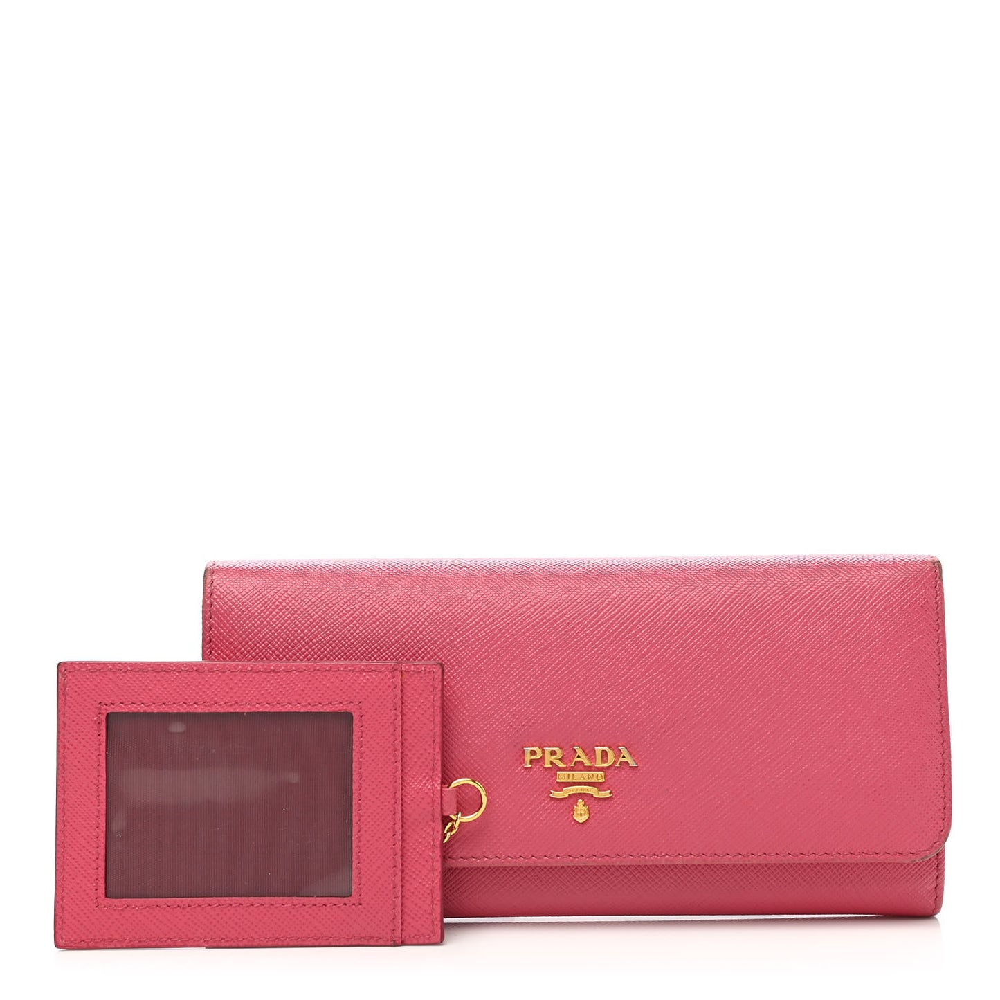 Saffiano Metal Continental Flap Wallet Peonia