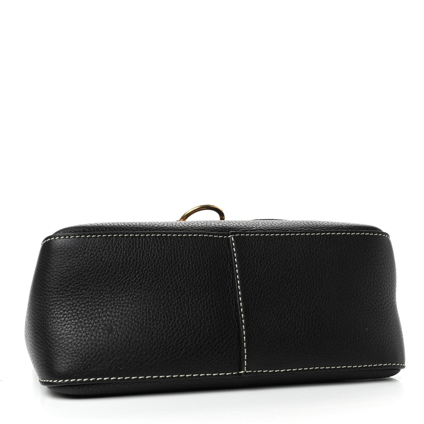 Pebbled Calfskin Small VRing Shoulder Bag Black
