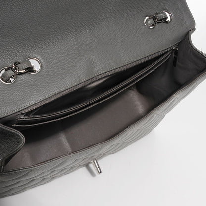 Chanel Caviar Quilted Jumbo Single Flap Grey 5 of 8