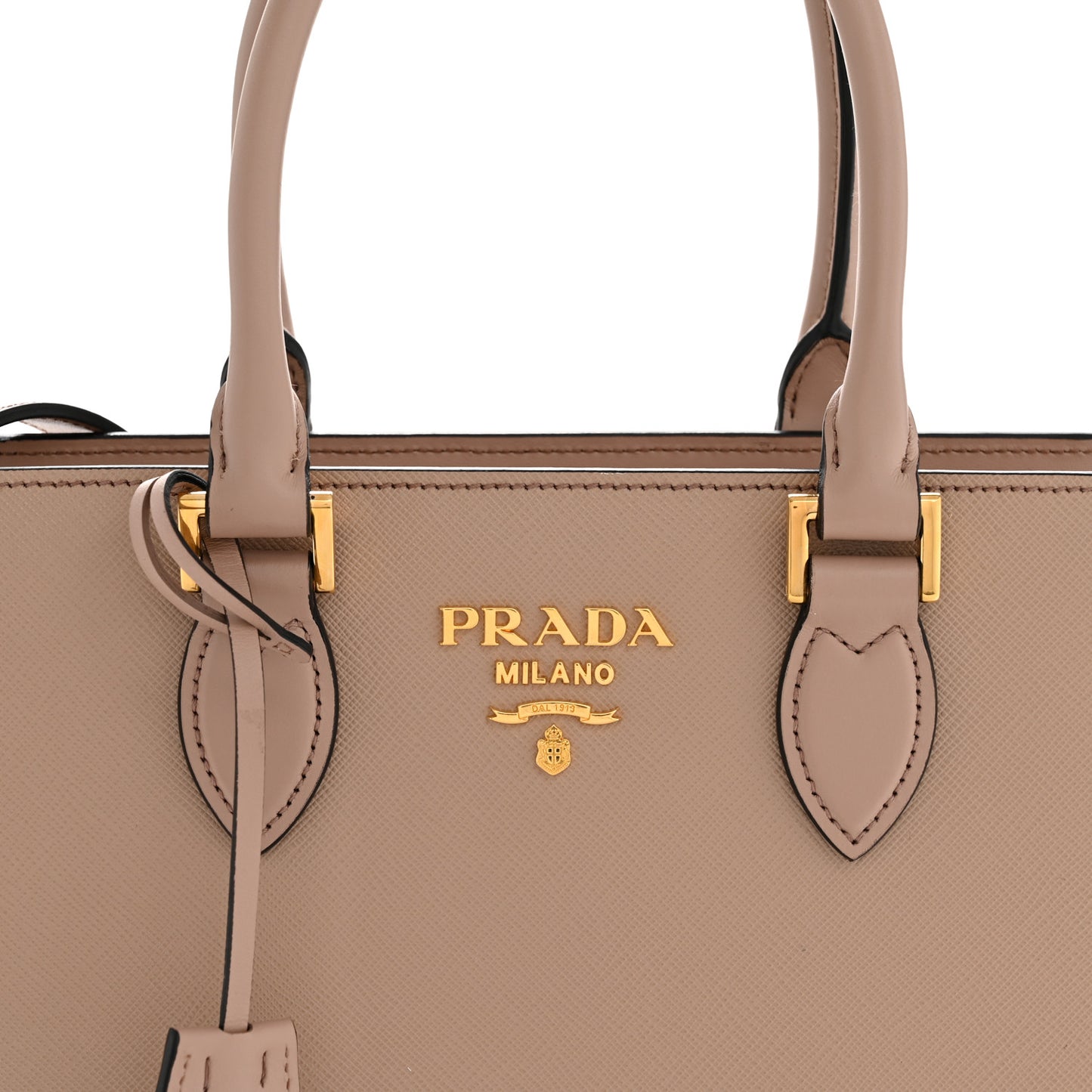 Saffiano Soft Calfskin Small Zippered Tote Cipria
