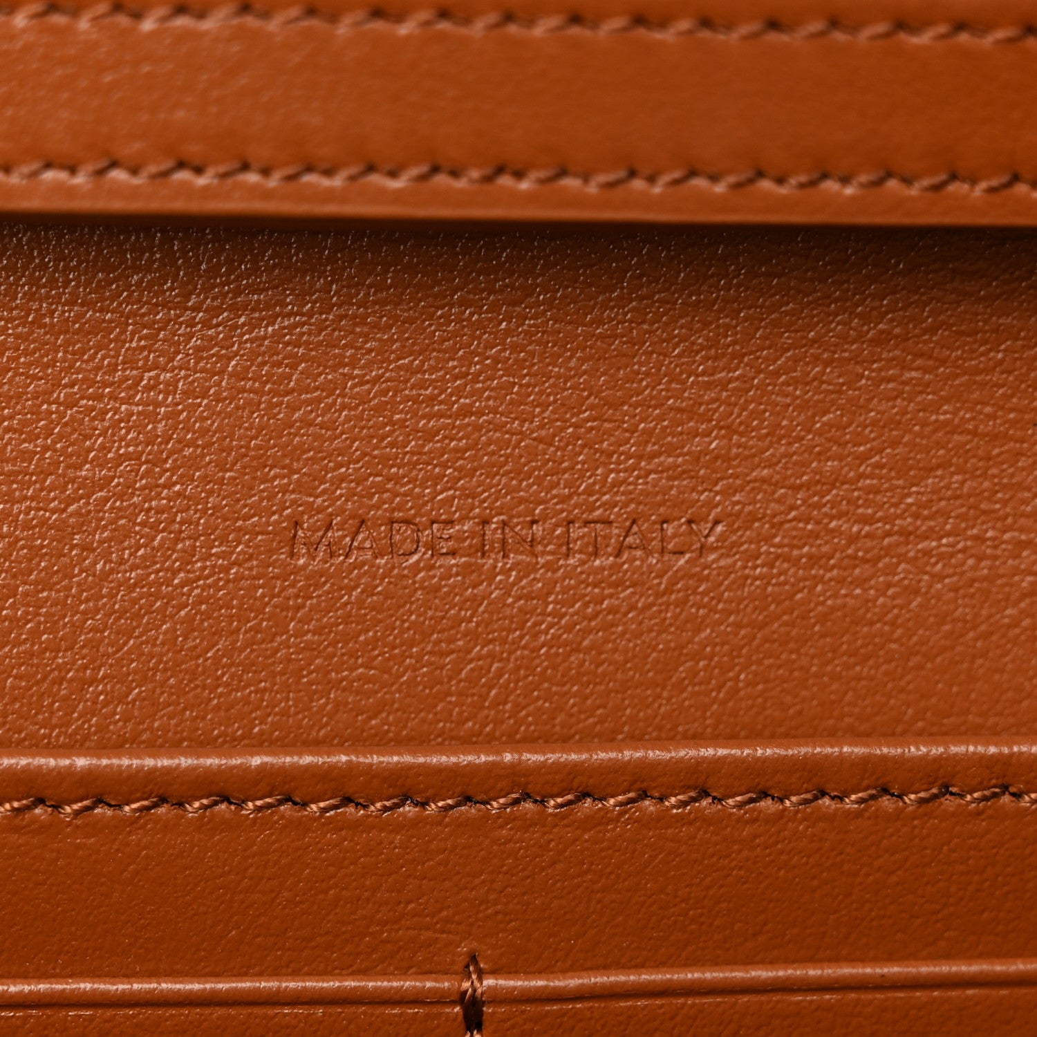 Celine Shiny Calfskin Cuir Triomphe Wallet on Chain Tan 7 of 12