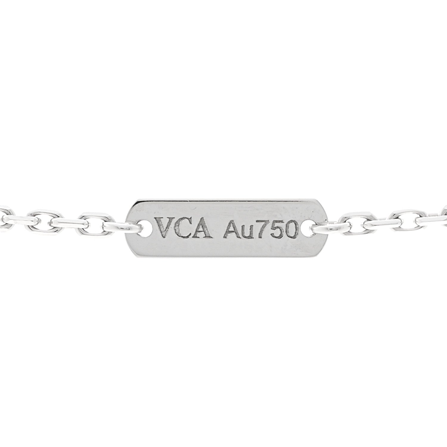 Van Cleef & Arpels 18K White Gold Mother of Pearl Vintage Alhambra Pendant Necklace 5 of 6
