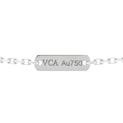 Van Cleef & Arpels 18K White Gold Mother of Pearl Vintage Alhambra Pendant Necklace 5 of 6