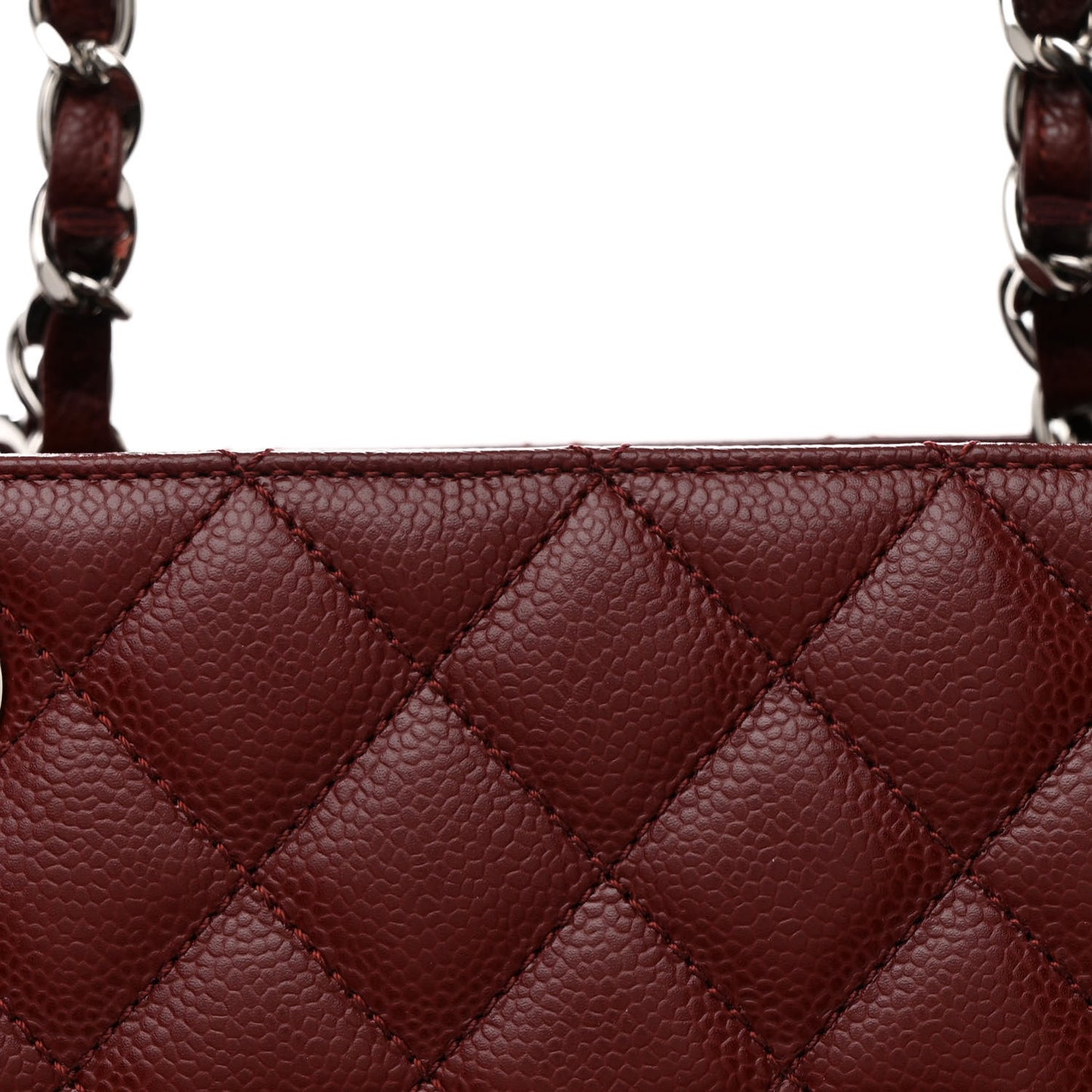 Caviar Quilted Grand Shopping Tote GST Burgundy