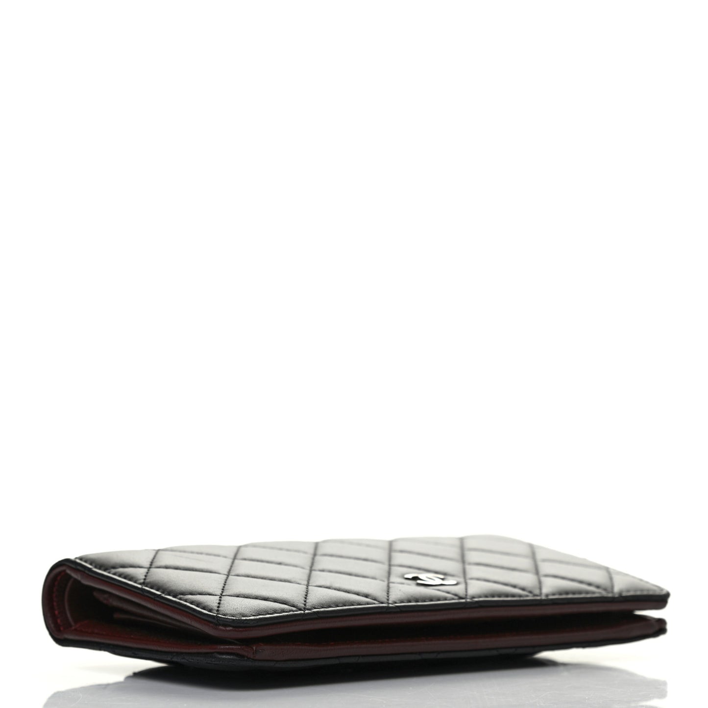 Lambskin Quilted Yen Wallet Black
