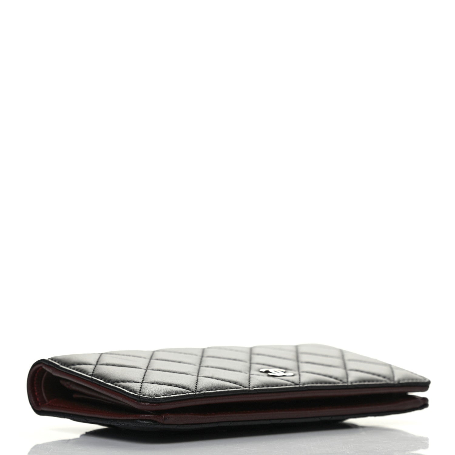Chanel Lambskin Quilted Yen Wallet Black 3 of 6