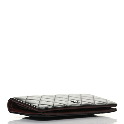 Chanel Lambskin Quilted Yen Wallet Black 3 of 6