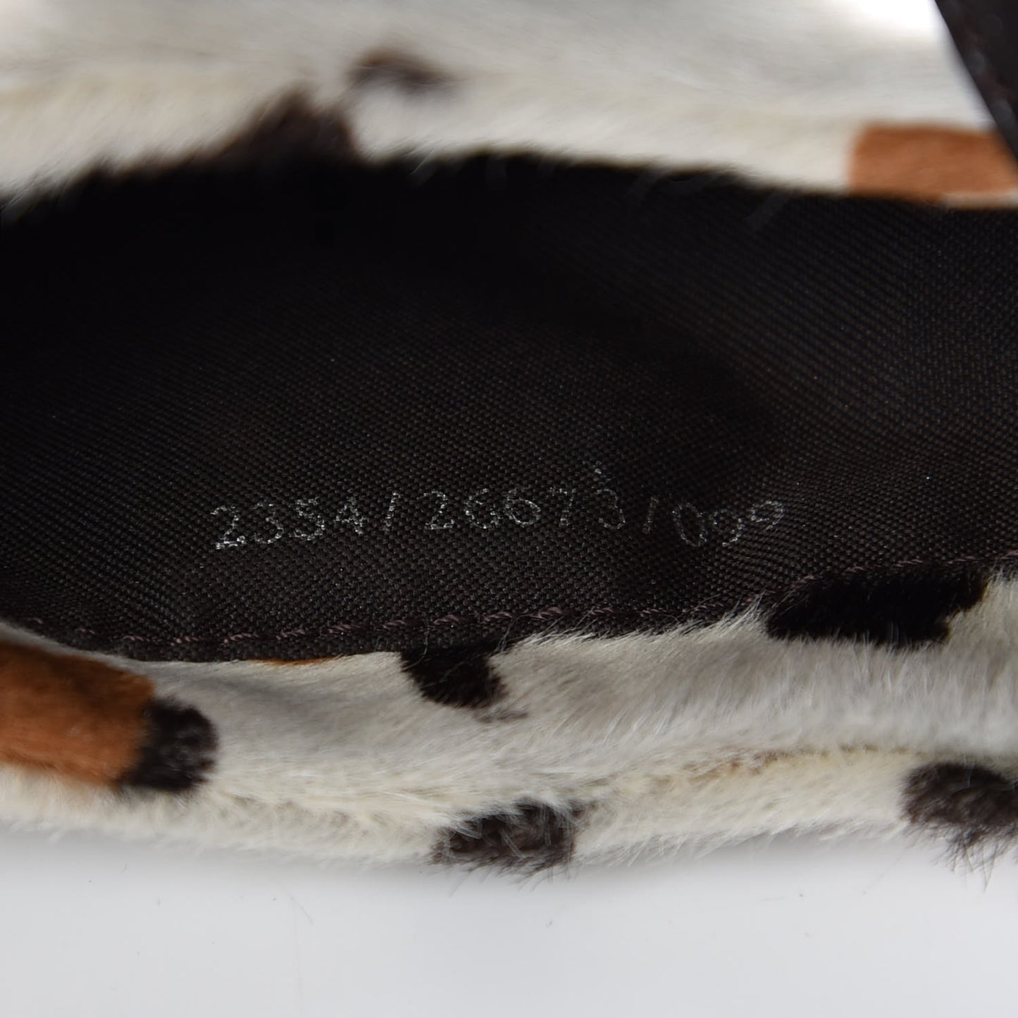 Calf Hair Leopard Print Croissant White Brown