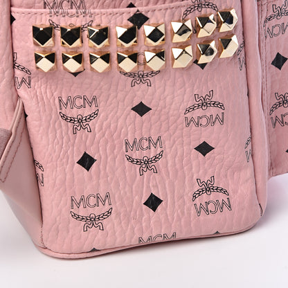 MCM Visetos Small Side Stud Stark Backpack Pink 12 of 17