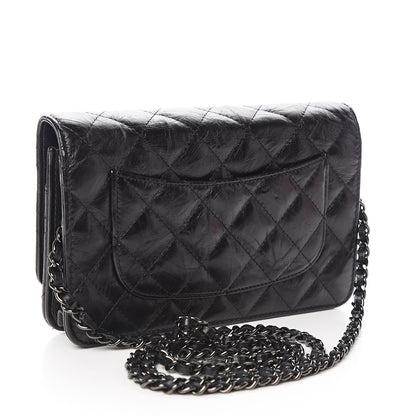 Chanel Aged Calfskin Quilted Reissue Wallet On Chain WOC So Black 2 of 12
