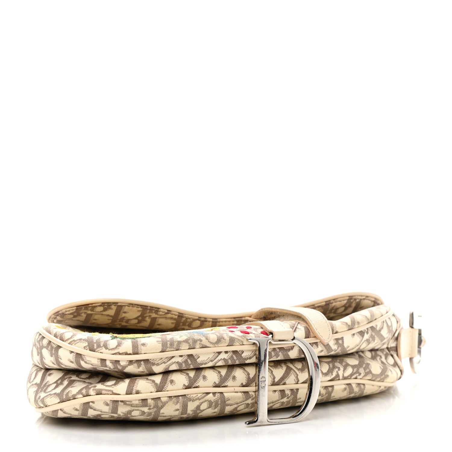 Christian Dior Monogram Vintage Flowers Saddle Bag Beige 3 of 14