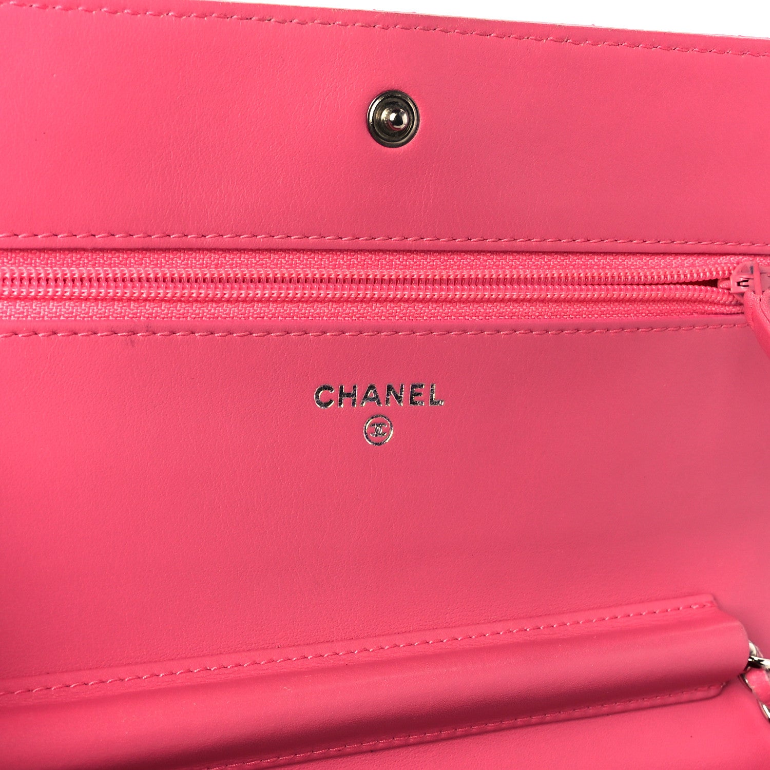 Chanel Lambskin Quilted Wallet On Chain WOC Pink 6 of 11