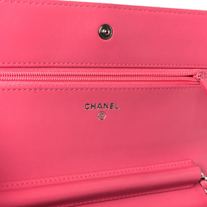 Chanel Lambskin Quilted Wallet On Chain WOC Pink 6 of 11