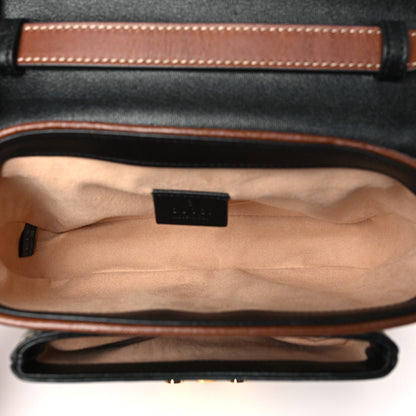 Gucci GG Supreme Monogram New Sakai Lux Calfskin Mini Padlock Flap Pocket Shoulder Bag Beige Ebony Black Cuir 5 of 10