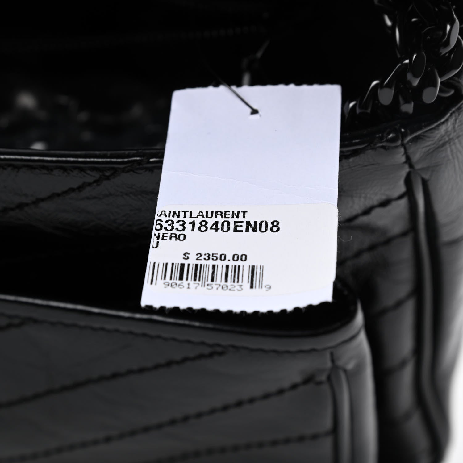 Saint Laurent Crinkled Calfskin Matelasse Monogram Medium Niki Chain Satchel Black 11 of 11