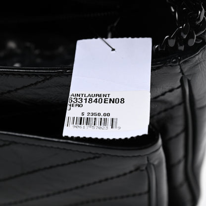 Saint Laurent Crinkled Calfskin Matelasse Monogram Medium Niki Chain Satchel Black 11 of 11