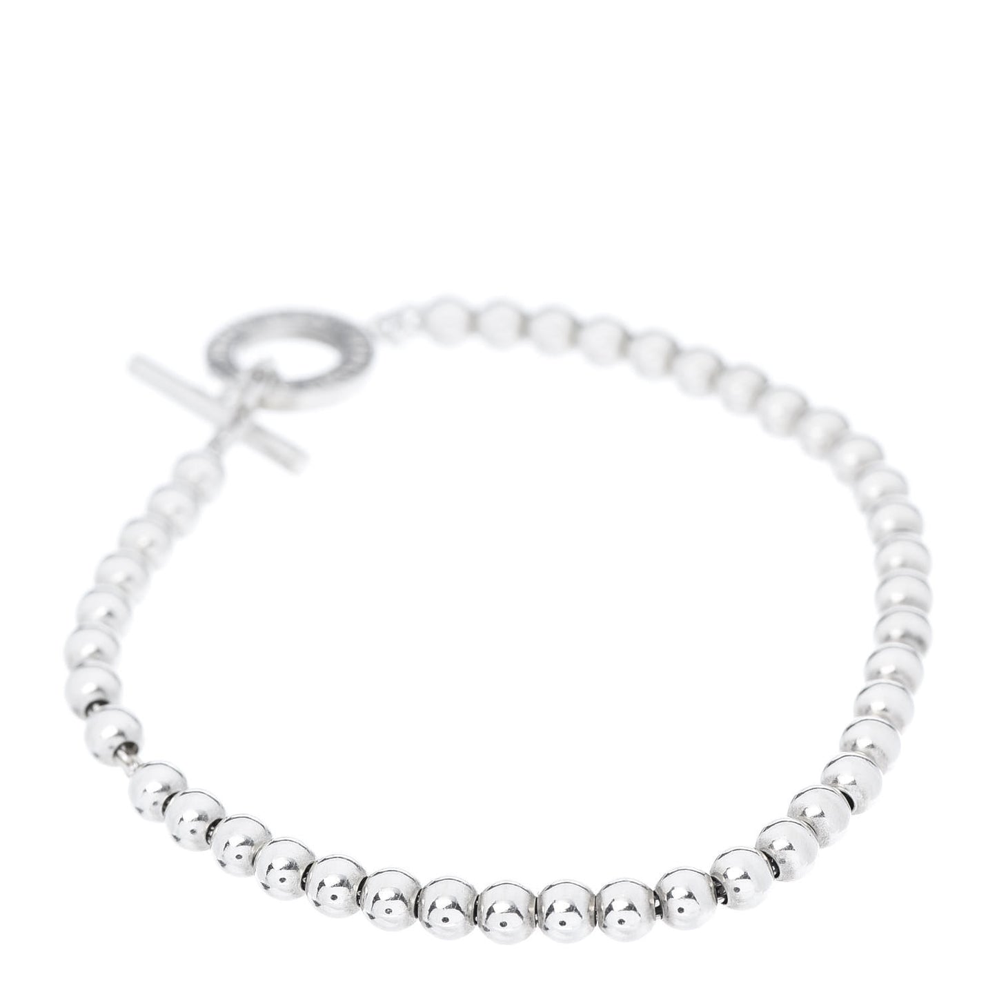 Sterling Silver 4mm Beads Toggle Bracelet