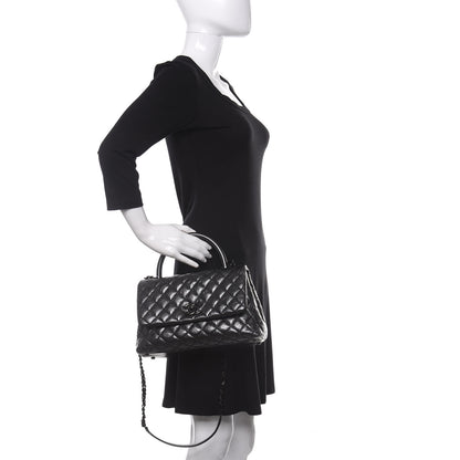Chanel Aged Calfskin Quilted Small Coco Handle Flap So Black 3 of 11