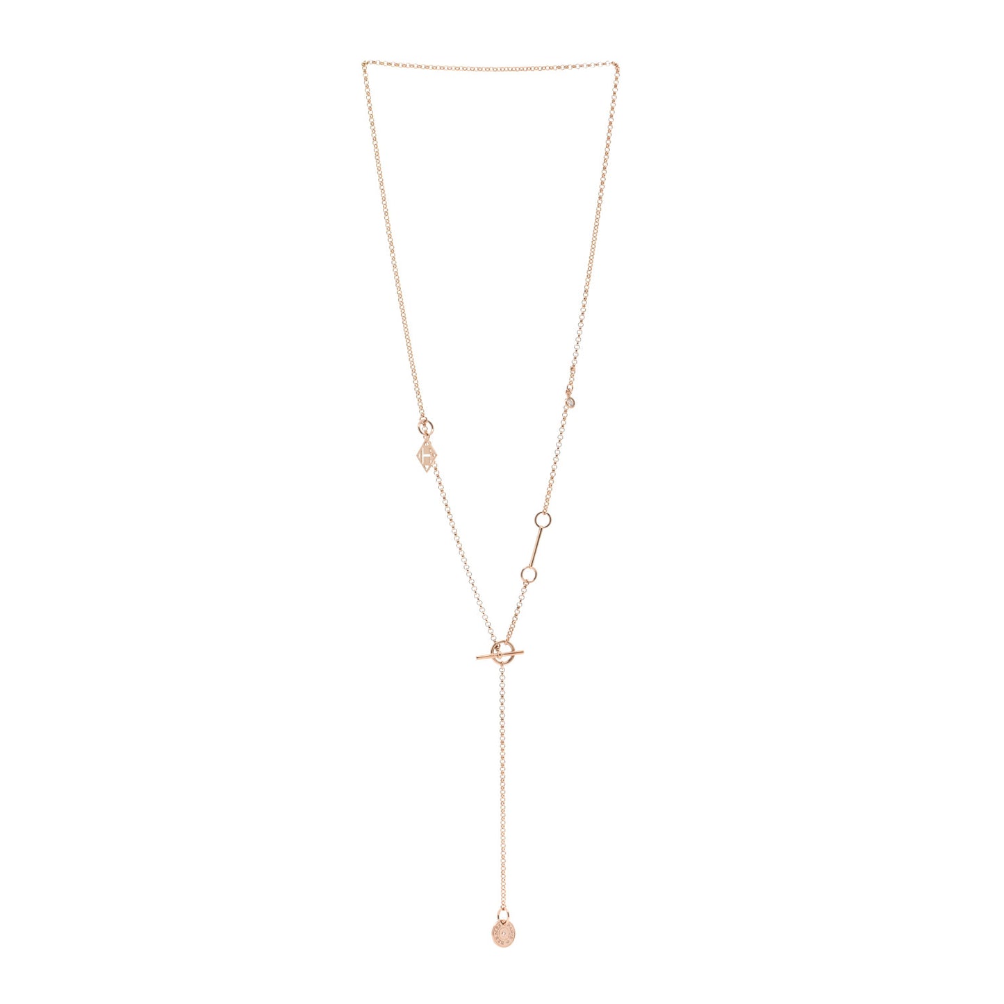 18K Rose Gold Diamond Gambade Necklace