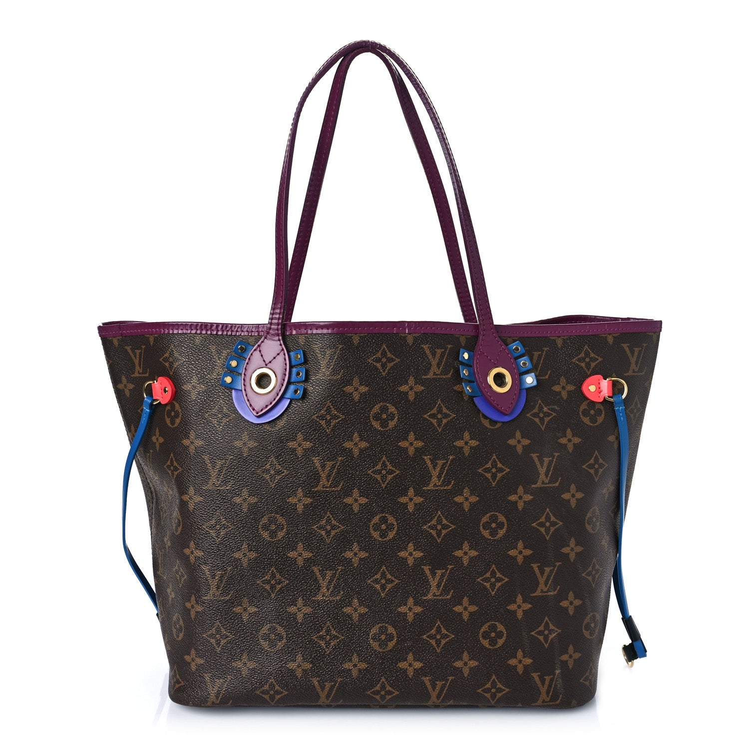 Louis Vuitton Monogram Totem Neverfull MM Magenta 3 of 12