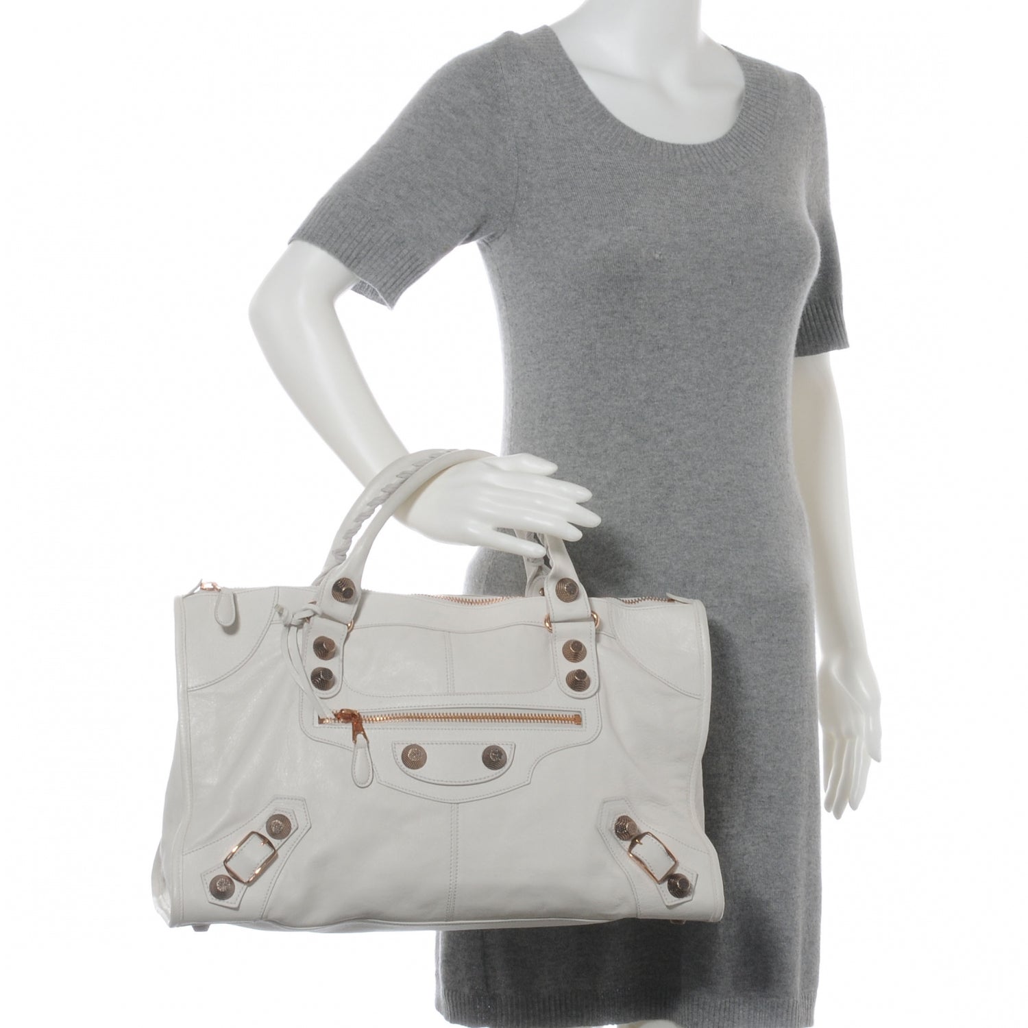 Balenciaga Agneau Giant 21 Rose Gold Hardware Work White Light 2 of 7
