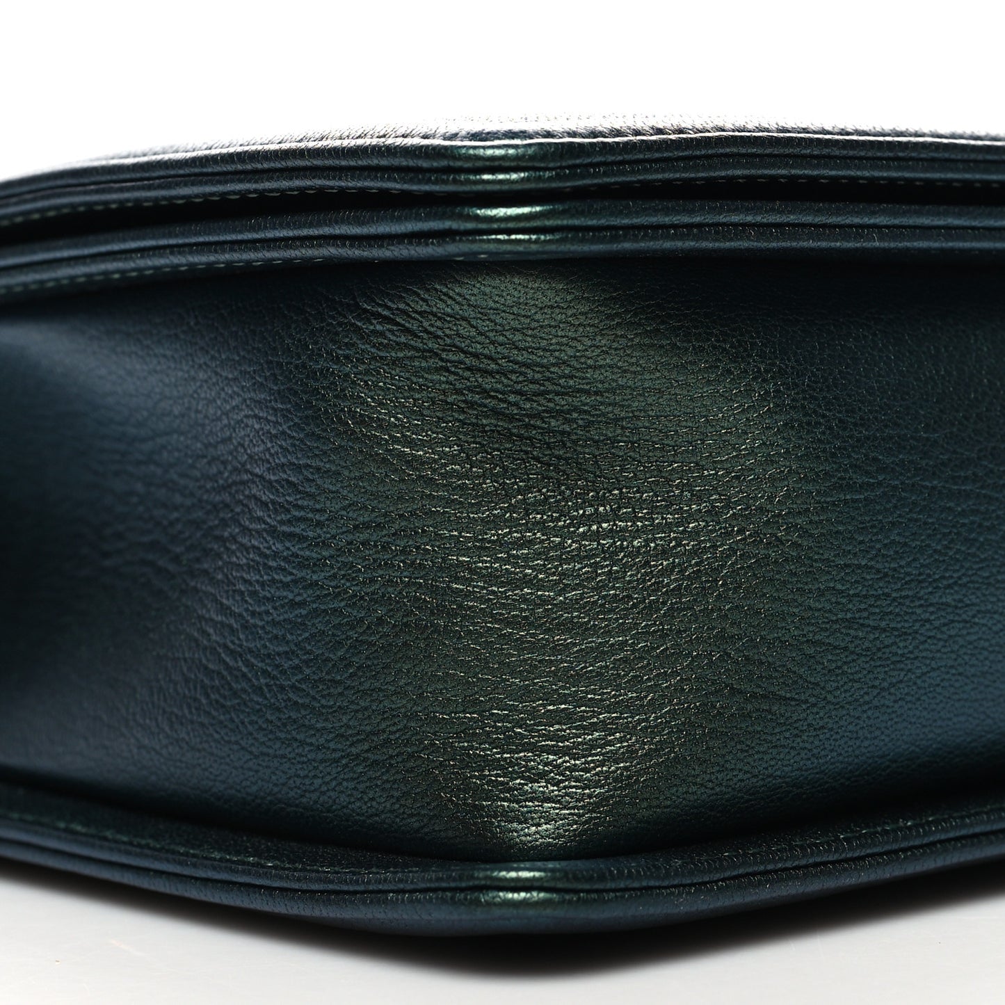Iridescent Goatskin Quilted New Medium Boy Flap Green