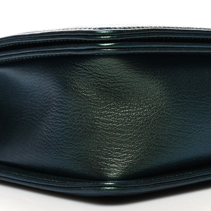 Chanel Iridescent Goatskin Quilted New Medium Boy Flap Green 9 of 10