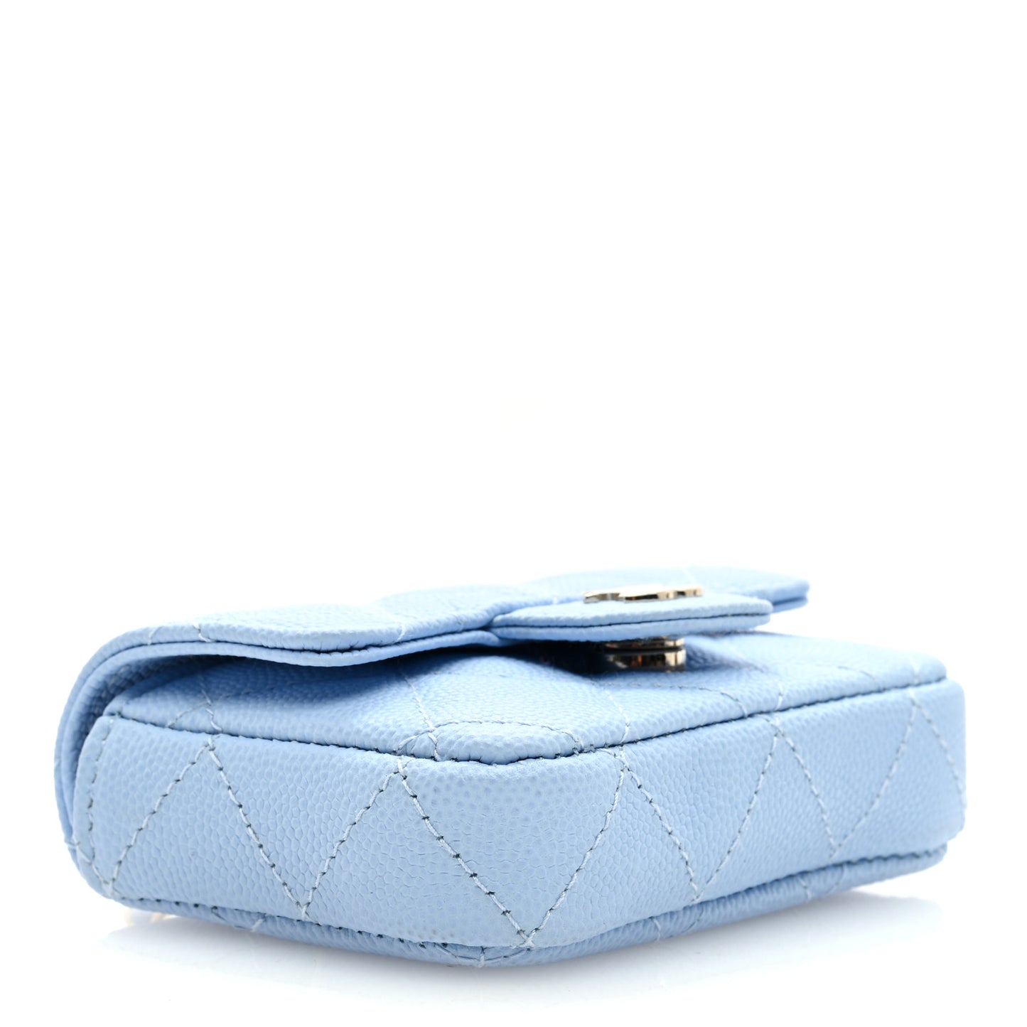 Caviar Quilted Mini Chain Belt Bag Light Blue
