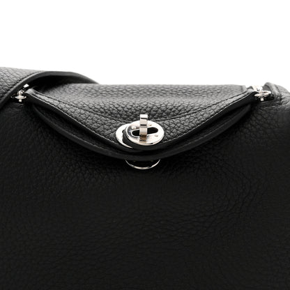Hermes Taurillon Clemence Mini Lindy 20 Black 8 of 11