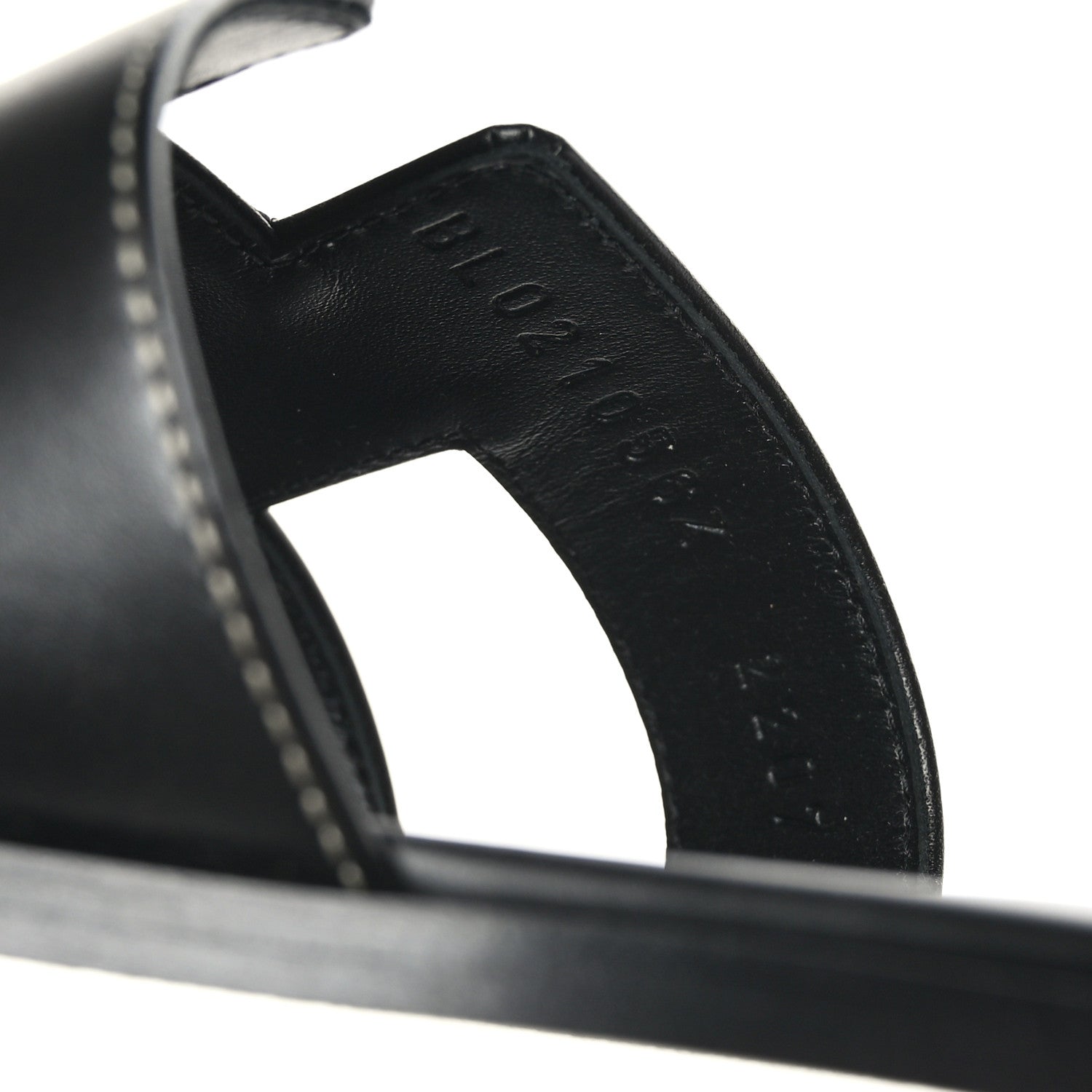 Hermes Box Calfskin Oran Sandals 38 Black 6 of 9