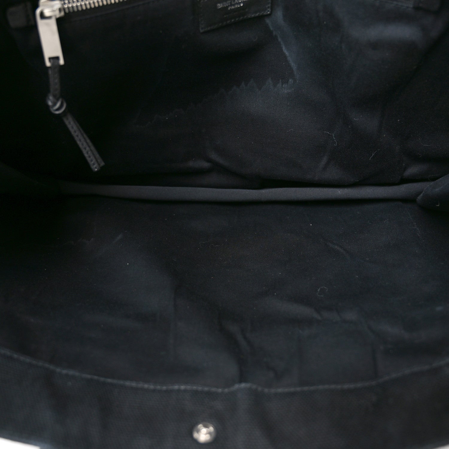 Saint Laurent Raffia Linen Calfskin Rive Gauche Tote Black 5 of 12
