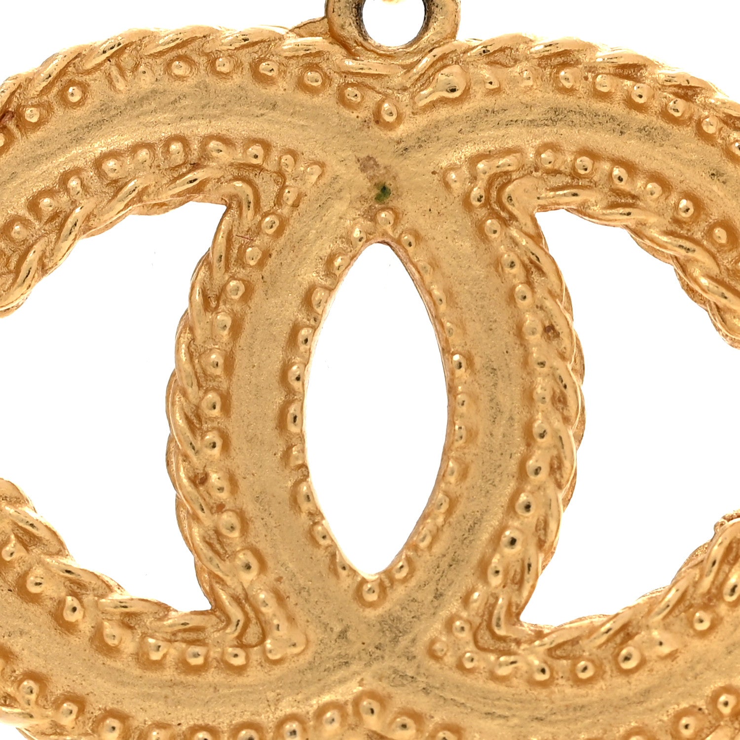 Chanel CC Drop Earrings Matte Gold 5 of 5