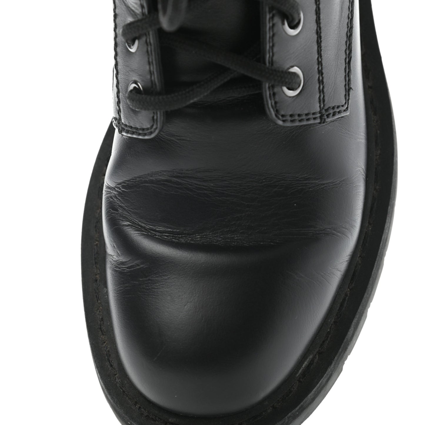 Calfskin VLTN 20mm Combat Boots 36.5 Black White