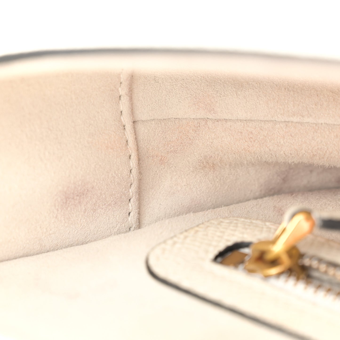 Grained Calfskin Saddle Bag White