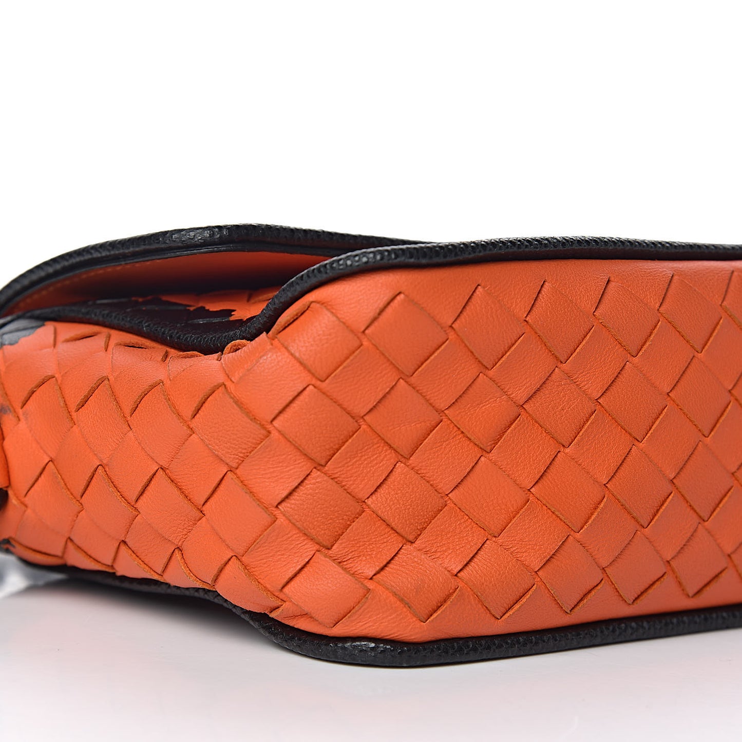 Nappa Intrecciato Mini Glass Shoulder Bag Orange Black