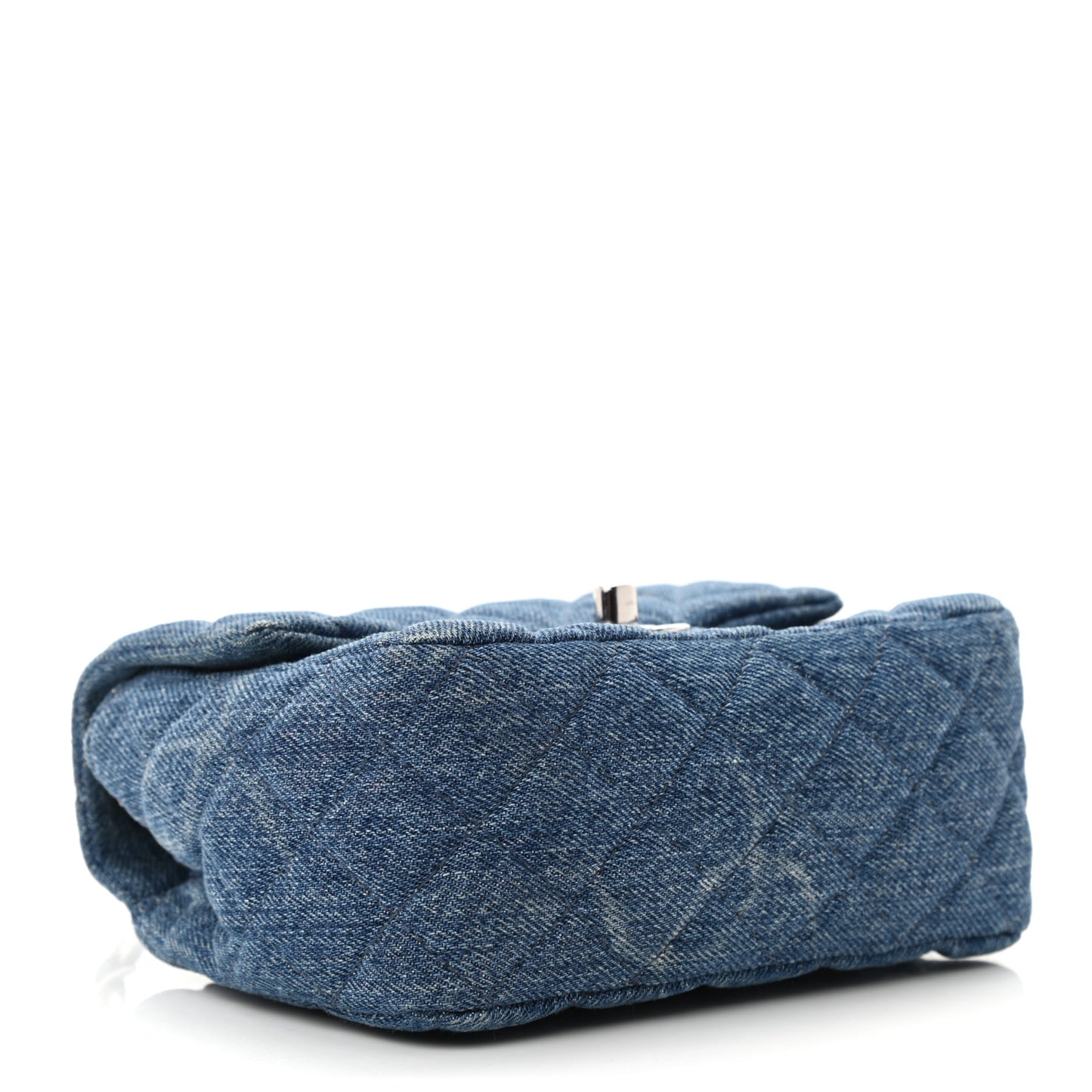 Denim CC Quilted Mini Square Flap Blue