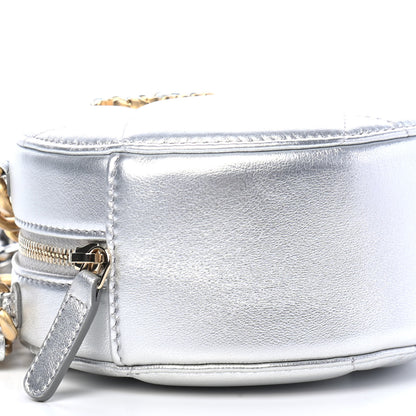 Chanel Metallic Lambskin Quilted Chanel 19 Round Clutch With Chain Silver 8 of 9