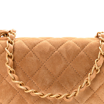 Chanel Suede Quilted Mini Flap Dark Beige 8 of 10