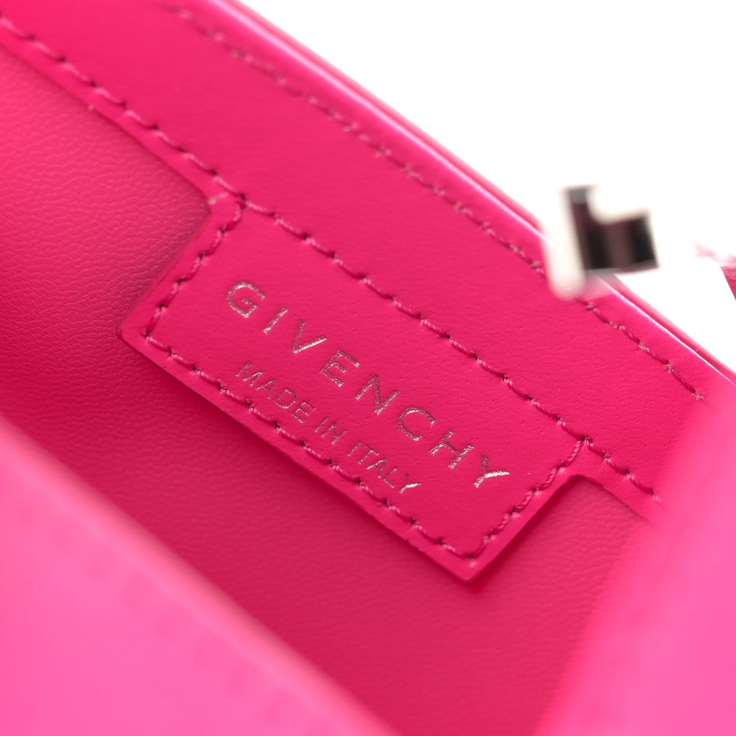 Box Calfskin Mini Cut Out Shoulder Bag Neon Pink