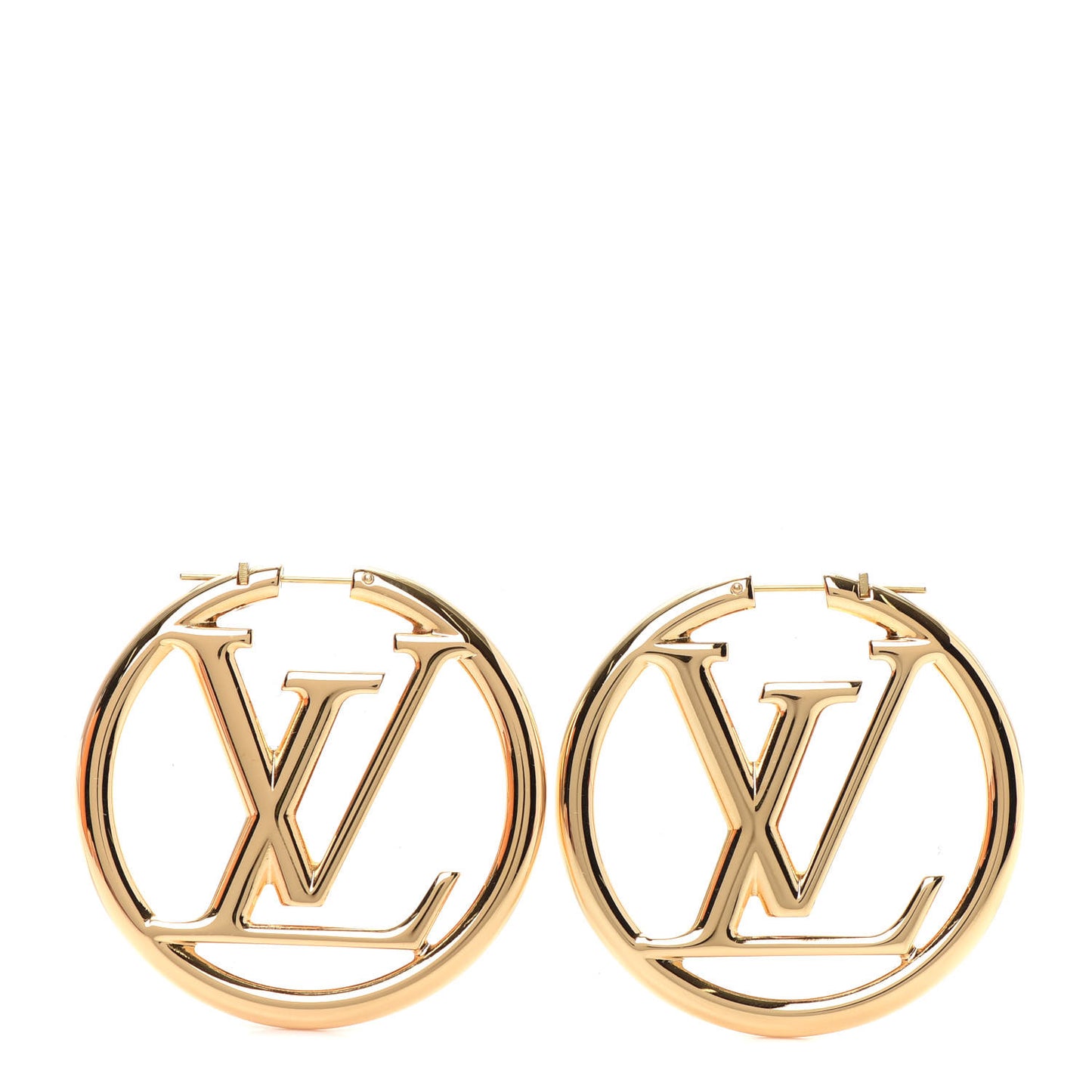 Metal Louise Hoop Earrings Gold