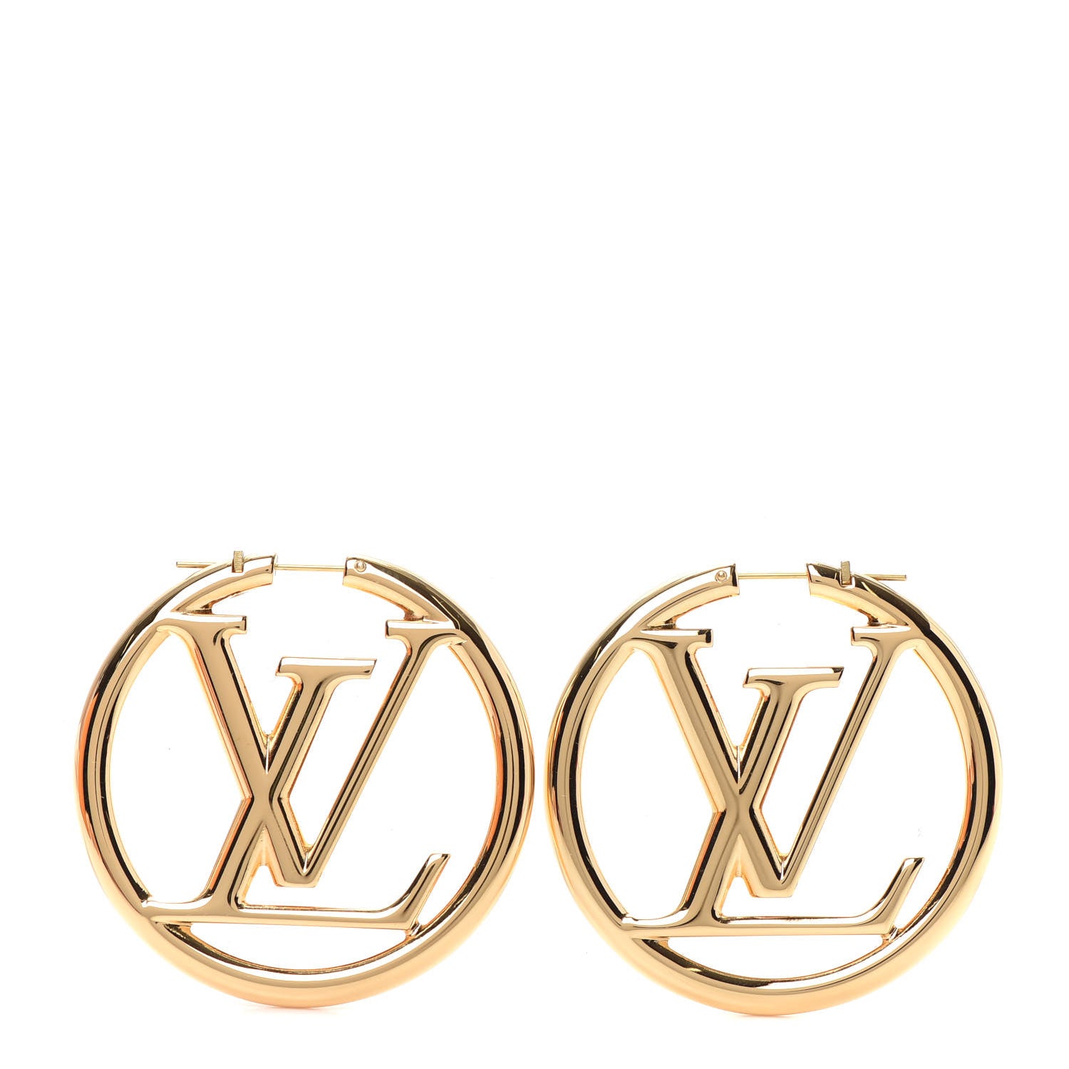 Louis Vuitton Metal Louise Hoop Earrings Gold 1 of 5