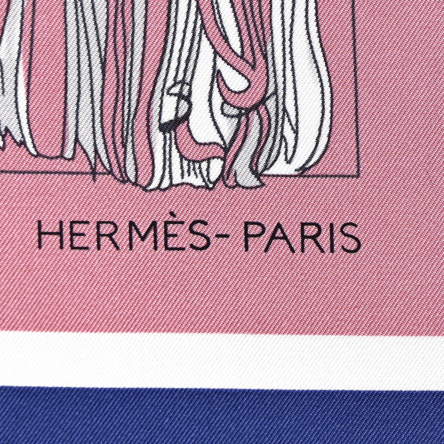 Hermes Silk Passementerie Quadri Scarf 90 Indigo Lavender Gris 2 of 5