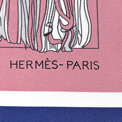 Hermes Silk Passementerie Quadri Scarf 90 Indigo Lavender Gris 2 of 5
