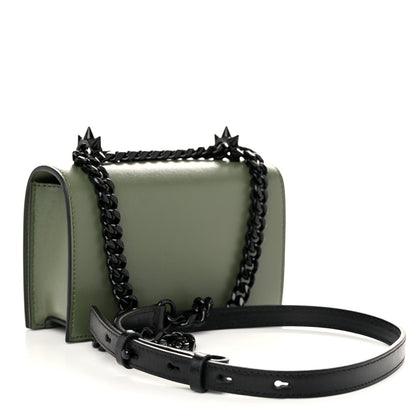 Alexander McQueen Calfskin Mini Jeweled Knuckle Satchel Khaki Green 3 of 11
