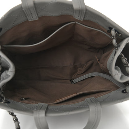 Chanel Grained Calfskin Small CC Pocket Tote Grey 5 of 11