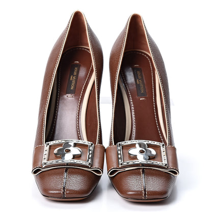 Louis Vuitton Calfskin Ginger Suhali Closed Pumps 38 Sienne 6 of 9