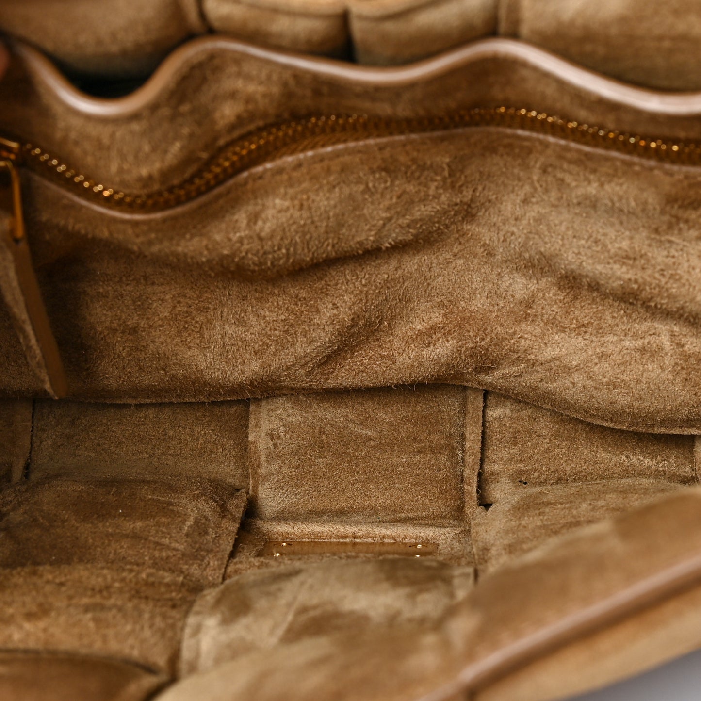 Suede Maxi Intrecciato Padded Cassette Crossbody Bag Taupe