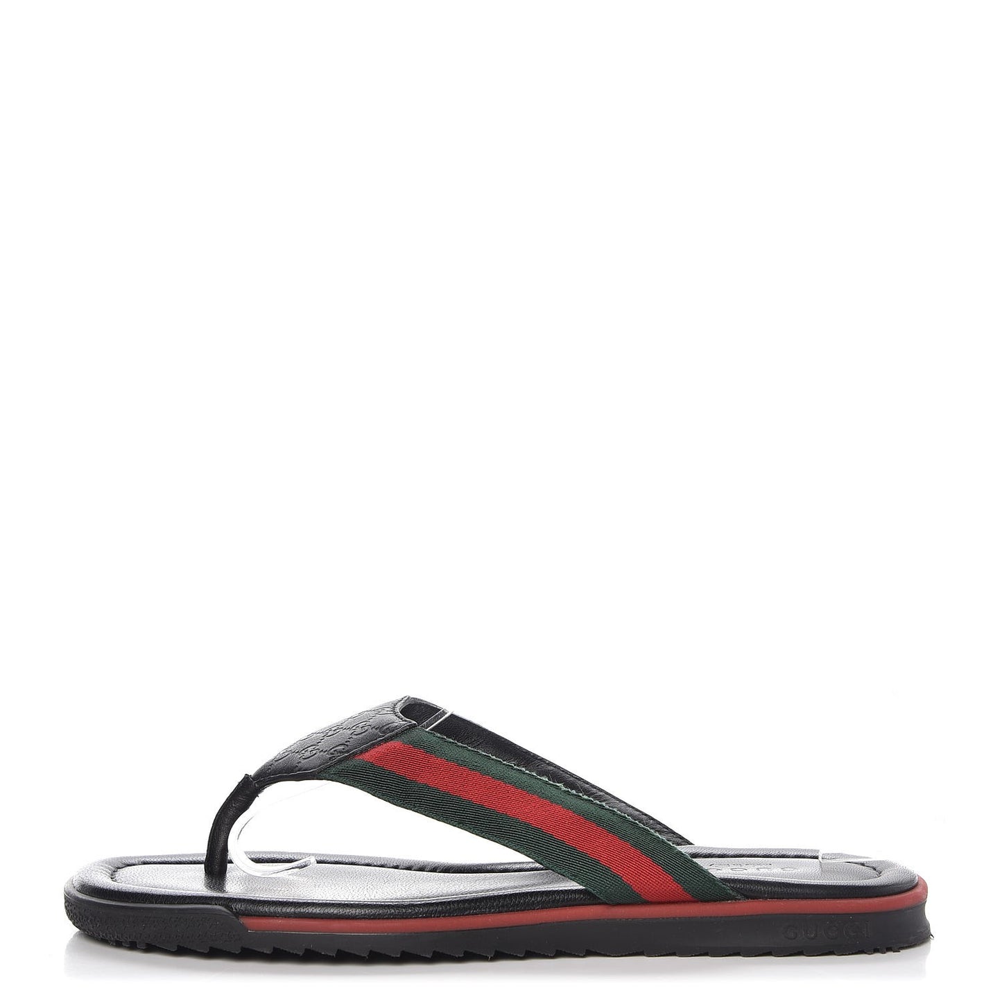 Nappa Nylon Guccissima Web Womens Thong Sandals 37 Green Red Black