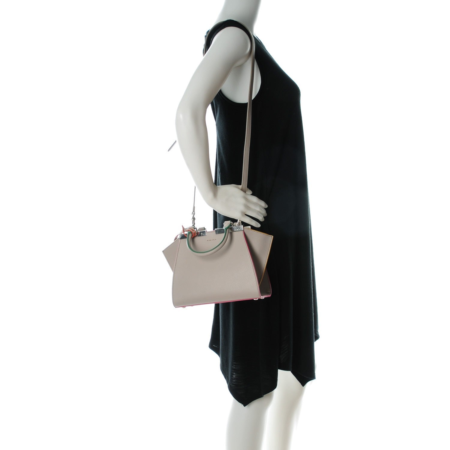 Fendi Vitello Dolce Mini 3Jours Tote Grigio Polvere 2 of 9