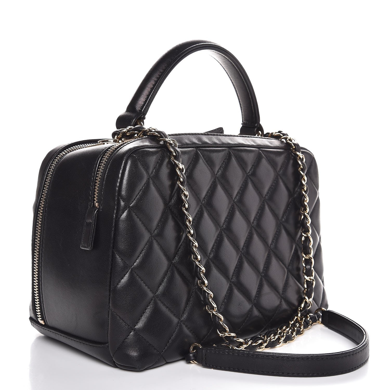 Chanel Lambskin Quilted Medium Trendy CC Bowling Bag Black 3 of 8